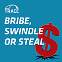 Bribe, Swindle or Steal podcast logo.