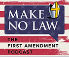 Make No Law, the First Amendment Podcast, flag and mitre image.