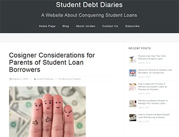 Student Debt Diaries home page.