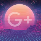 Google Plus icon as fading sun.