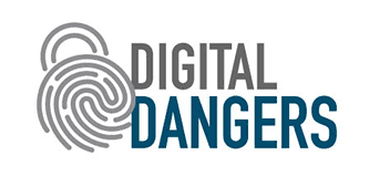 Digital Dangers logo with thumbprint lock.