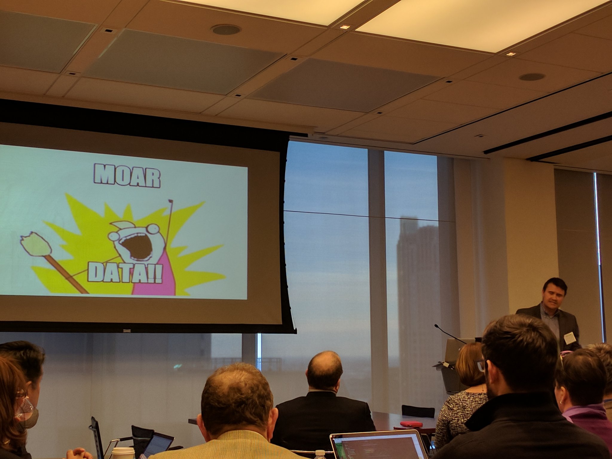 .@rightbrainlaw at #legalhackchi says legal industry needs to better consume, understand, & leverage #data to help clients make decisions. https://t.co/rEMLq6GnYd