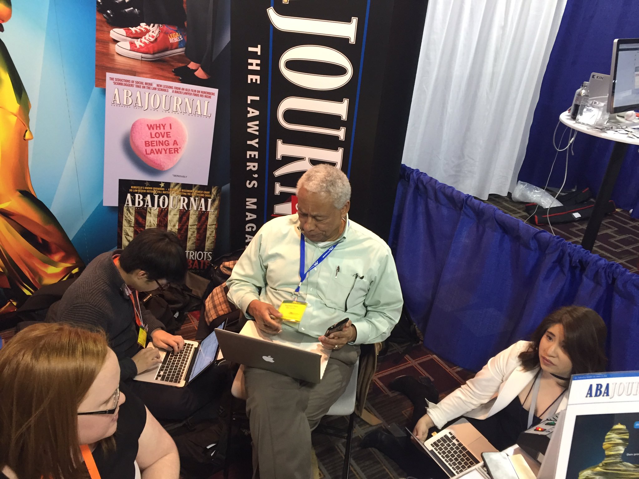 .@ABAJournal Hard at work reporting on #ABATECHSHOW https://t.co/3KzRIFNUjy