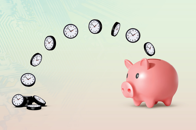 Illustration of time and money