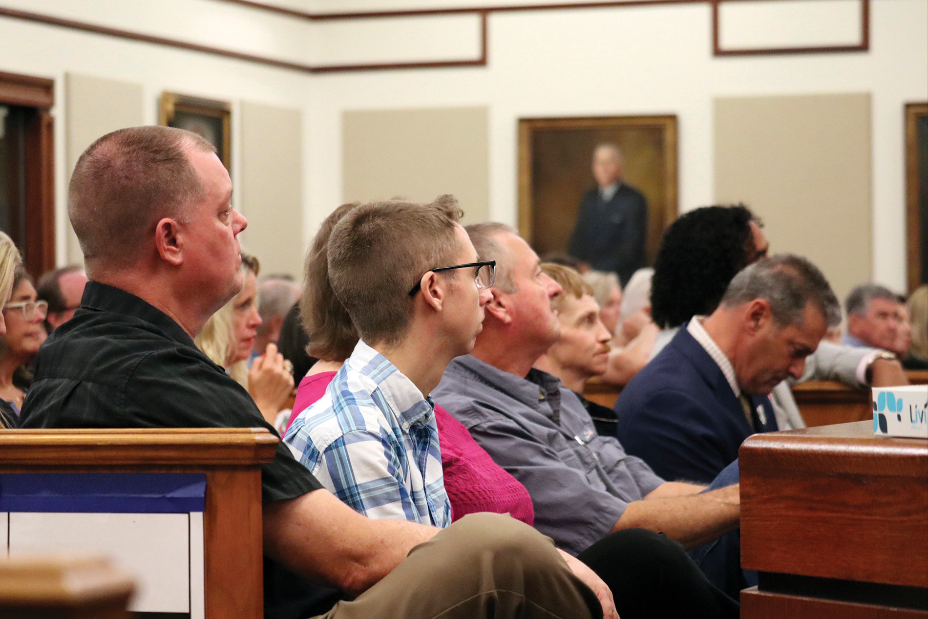 Family in a courtroom