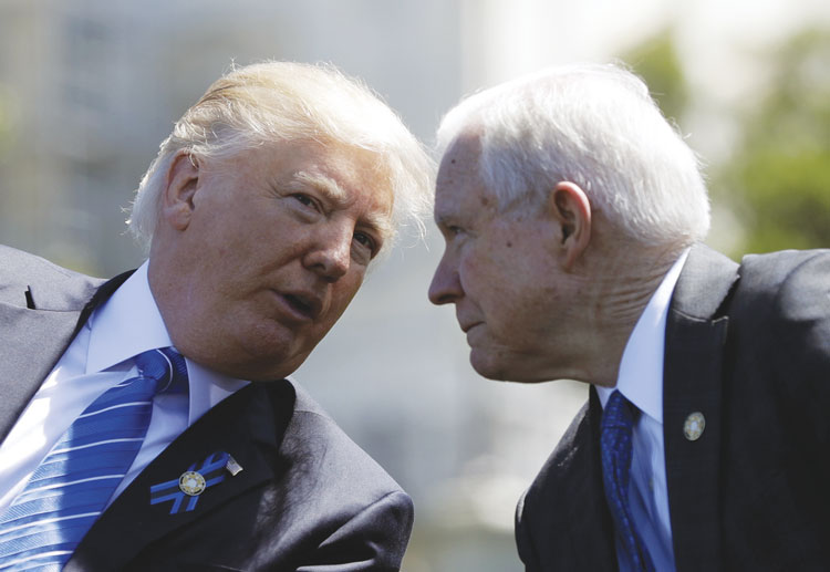 trump talking with sessions