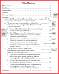 Click here to see Garner's example of an effective Table of Contents