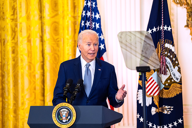 Biden at a podium