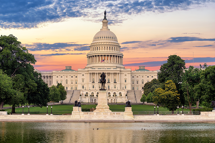 Congress building at sunrise