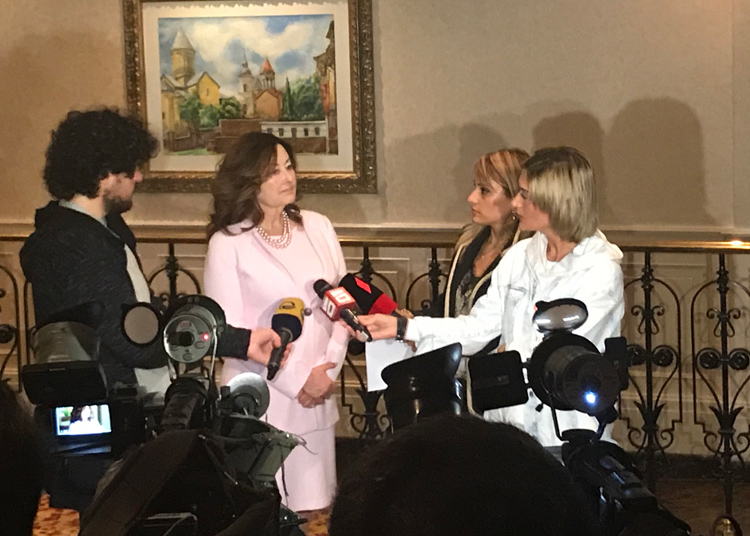 Ramona being interviewed by Georgian media