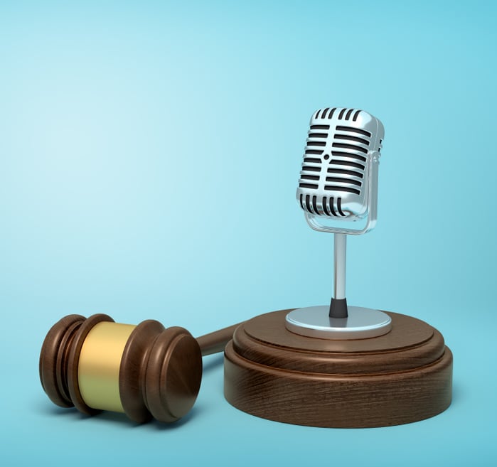 microphone and gavel