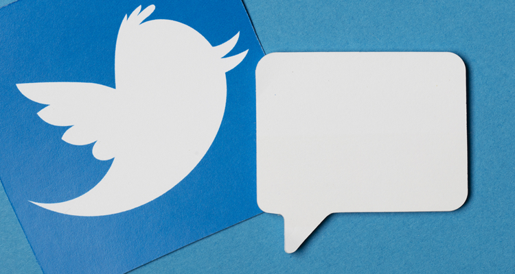 twitter icon and speech bubble.